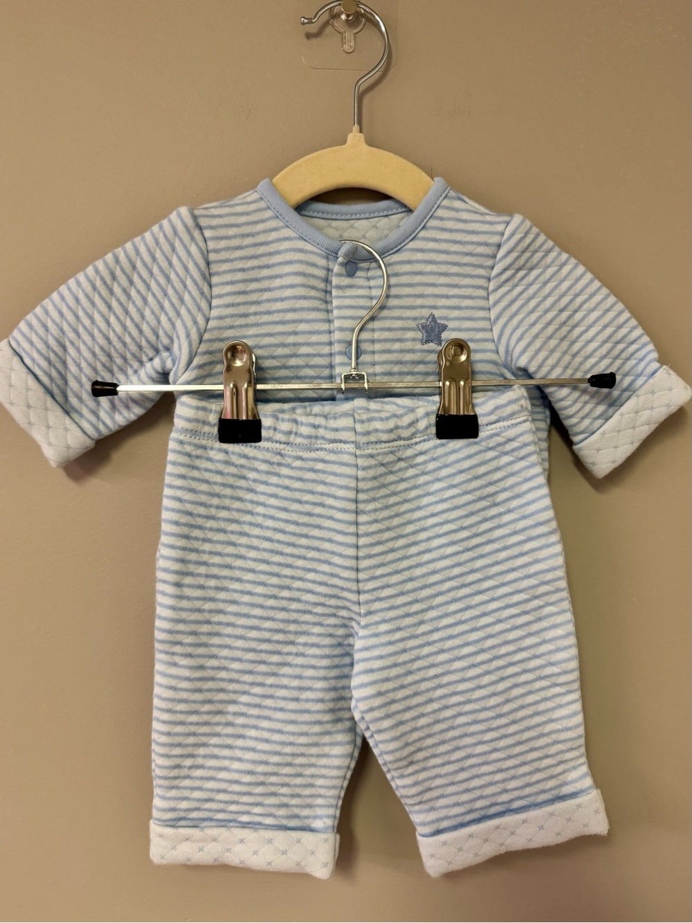 Baby Blue Striped Two-Piece Set